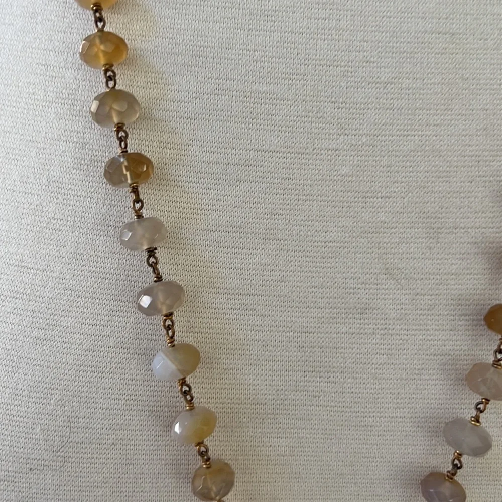 HEATHER BENJAMIN brown agate and amber stone - Picture 3 of 6